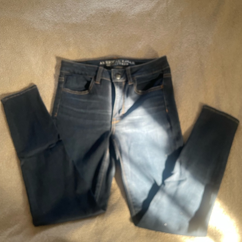 American Eagle Outfitters Dark Blue Skinny Jeans
13” inches across
